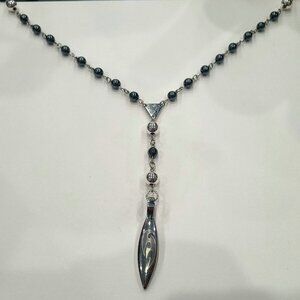 Hematite Y Necklace